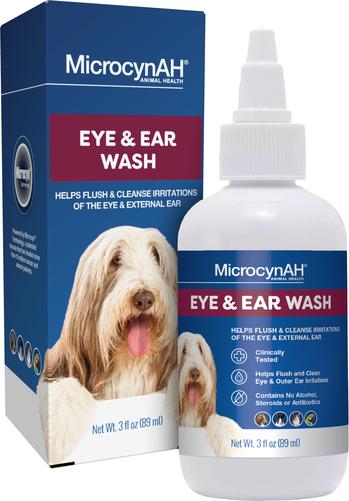 Manna Pro MicrocynAH Ear & Eye Wash, 3 Oz