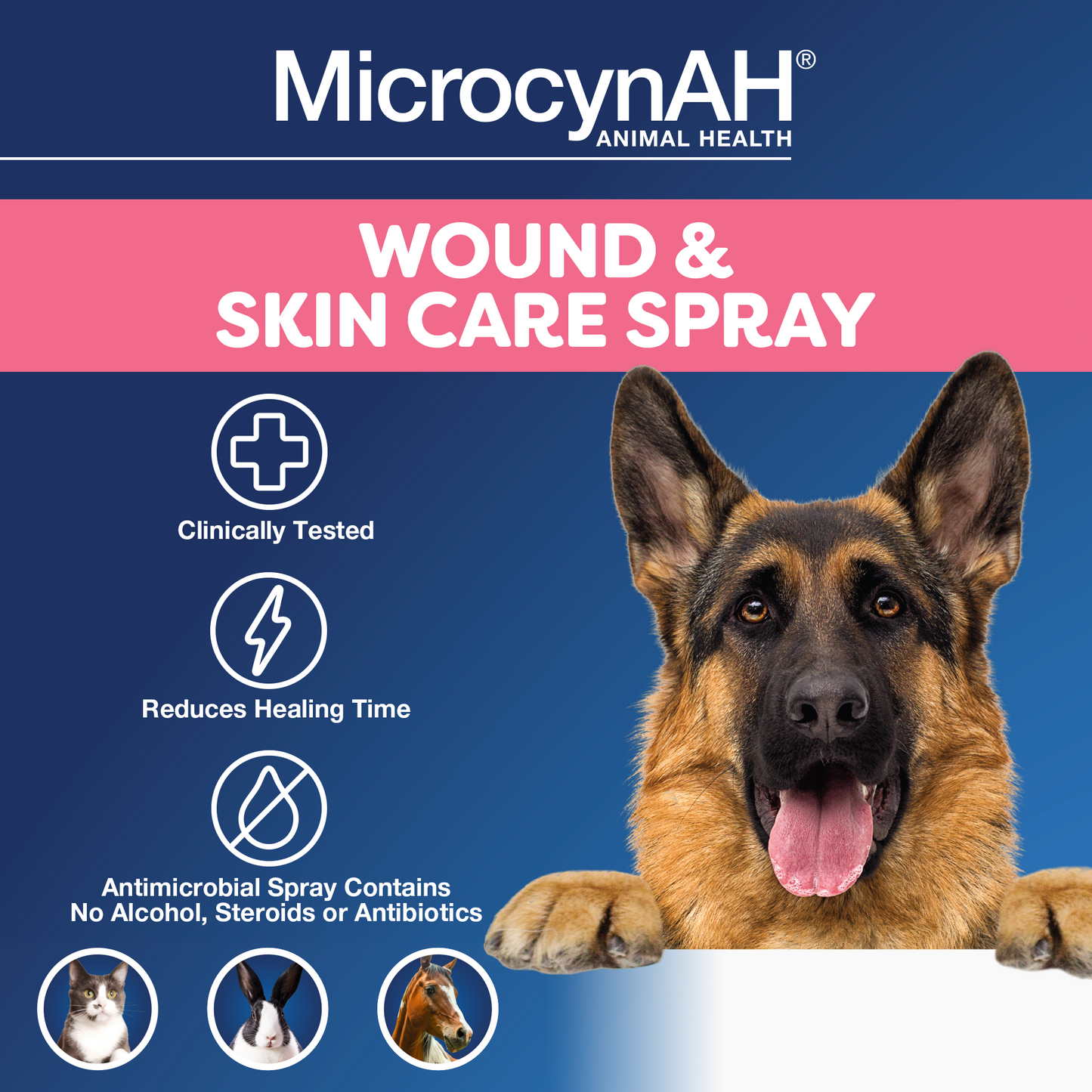 Manna Pro MicrocynAH Wound & Skin Care Spray, 3 oz