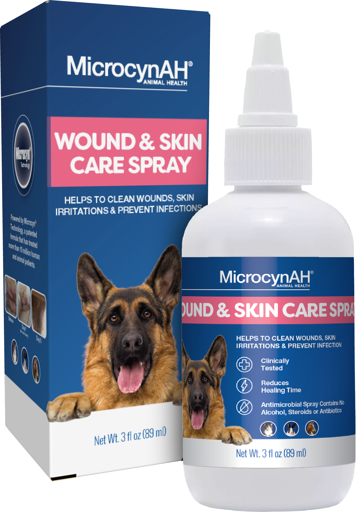Manna Pro MicrocynAH Wound & Skin Care Spray, 3 oz