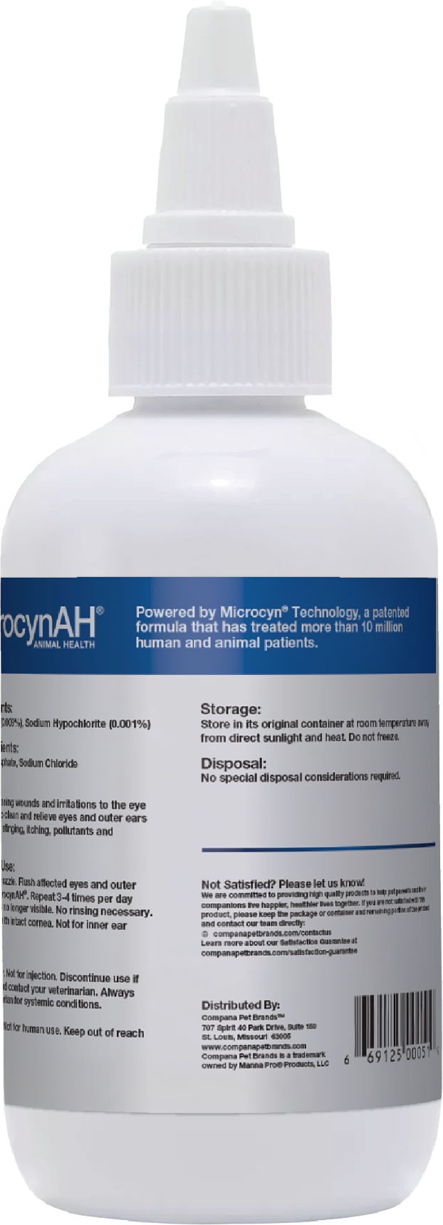 MicrocynAH Eye & Ear Wash for Cats, 3 oz