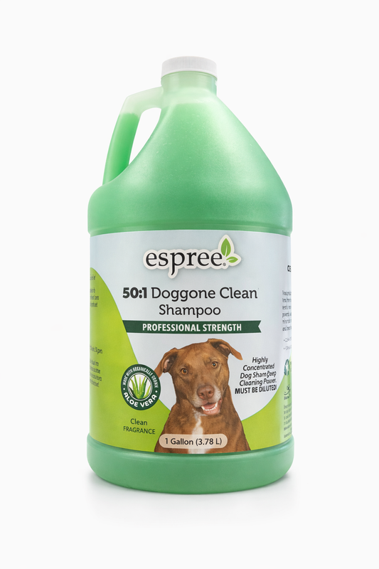 Espree 50:1 Doggone Clean Shampoo – Professional Strength Aloe Vera Dog Shampoo, 1 Gallon (Dilutes 50:1)